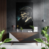 Man in Cap Brushed Aluminum Dibond Wall Art.